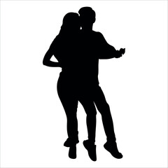 Romantic Couple Silhouette Vector illustration