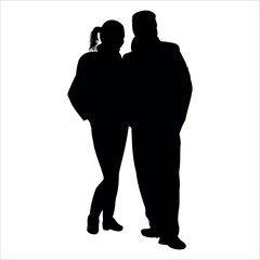 Romantic Couple Silhouette Vector illustration