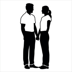 Romantic Couple Silhouette Vector illustration