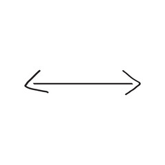 Handwritten linear arrows, Black arrows point in two directions left and right. Web-based navigation interface vector pointer.