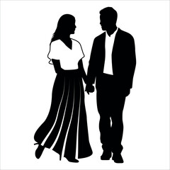 Romantic Couple Silhouette Vector illustration
