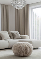 Fototapeta premium Cozy living room with modern decor