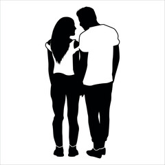 Romantic Couple Silhouette Vector illustration