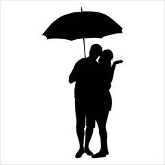 Romantic Couple Silhouette Vector illustration