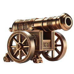 Rendering 3D Ramadan Cannon Isolated On Transparent Background