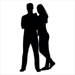 Romantic Couple Silhouette Vector illustration