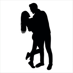 Romantic Couple Silhouette Vector illustration