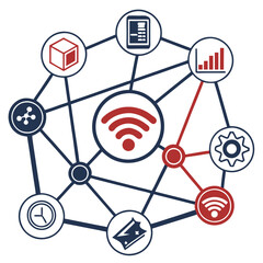 Abstract geometric tech design representing the Internet of Things Illustrator Artwork