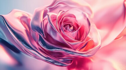 close-up of a metallic pink rose