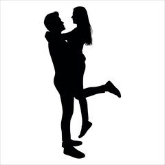 Romantic Couple Silhouette Vector illustration