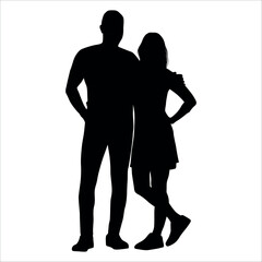 Romantic Couple Silhouette Vector illustration