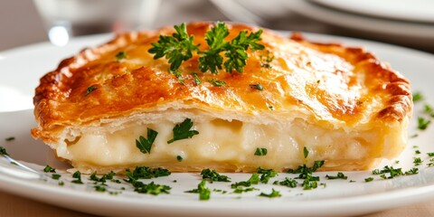 Rustic Savory Pie with Flaky Crust and Fresh Herbs for British Pie Week 8