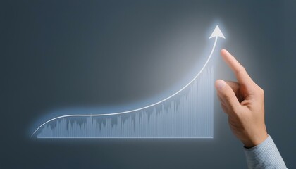 A vertical curved graph, with the line getting higher and higher as the values ​​change