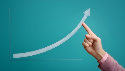 A vertical curved graph, with the line getting higher and higher as the values ​​change