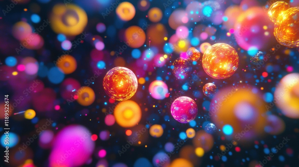Poster viruses engaging with host cells in a vibrant, microscopic environment. generative ai