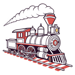 Steam Engine locomotive vector Illustration Isolated on a transparent background © QuickDesign24