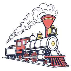 Steam Engine locomotive vector Illustration Isolated on a transparent background © QuickDesign24