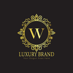 Letter Luxury brand logo design with a royal gold crown emblem and elegant typography
