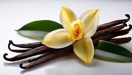 vanilla flower pods and sticks