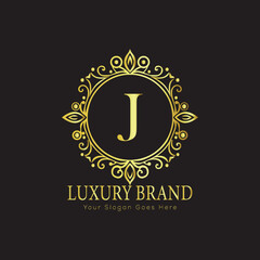 Letter Luxury brand logo design with a royal gold crown emblem and elegant typography
