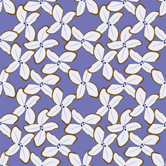 Beautiful little flower pattern on purple background. Sweet flower pattern is perfect for dress.