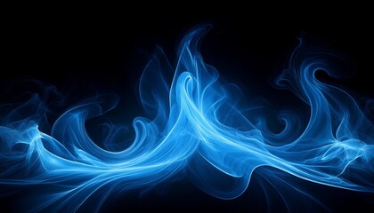 Obraz premium a brilliant blue flame dances upwards its gentle curves developing a spell binding show in opposition to the stark black backdrop highlighting its dynamic and airy nature