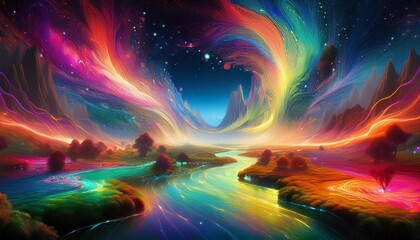 a colourful light painting impact excellent landscape creative paintings