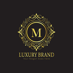 Letter Luxury brand logo design with a royal gold crown emblem and elegant typography
