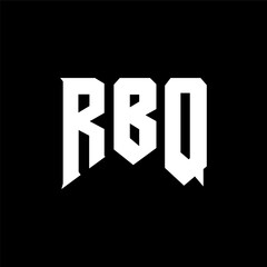 RBQ letter logo design for technology company. RBQ logo design black and white color combination. RBQ logo, RBQ vector, RBQ design, RBQ icon, RBQ alphabet. RBQ typography logo design.