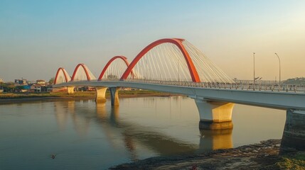 Fototapeta premium Indonesia- kediri, Architecture of Brawijaya Bridge in Kediri