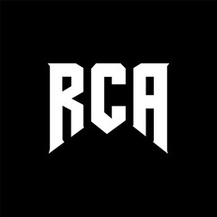 RCA letter logo design for technology company. RCA logo design black and white color combination. RCA logo, RCA vector, RCA design, RCA icon, RCA alphabet. RCA typography logo design.