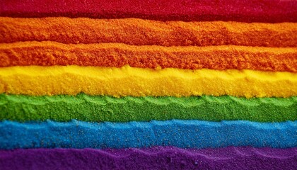 close up of stripes of rainbow coloured sand and duplicate area history