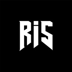 RIS letter logo design for technology company. RIS logo design black and white color combination. RIS logo, RIS vector, RIS design, RIS icon, RIS alphabet. RIS typography logo design.