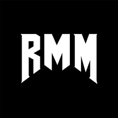 RMM letter logo design for technology company. RMM logo design black and white color combination. RMM logo, RMM vector, RMM design, RMM icon, RMM alphabet. RMM typography logo design.