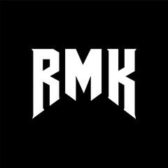RMK letter logo design for technology company. RMK logo design black and white color combination. RMK logo, RMK vector, RMK design, RMK icon, RMK alphabet. RMK typography logo design.