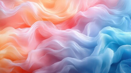 Obraz premium Abstract pastel fabric waves, flowing colorful texture.