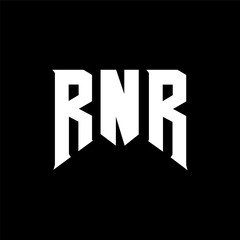 RNR letter logo design for technology company. RNR logo design black and white color combination. RNR logo, RNR vector, RNR design, RNR icon, RNR alphabet. RNR typography logo design. © mamun25g