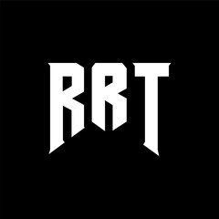 Fototapeta premium RRT letter logo design for technology company. RRT logo design black and white color combination. RRT logo, RRT vector, RRT design, RRT icon, RRT alphabet. RRT typography logo design.