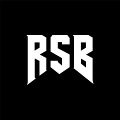 RSB letter logo design for technology company. RSB logo design black and white color combination. RSB logo, RSB vector, RSB design, RSB icon, RSB alphabet. RSB typography logo design.