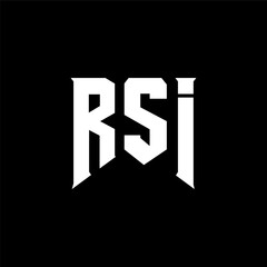 RSI letter logo design for technology company. RSI logo design black and white color combination. RSI logo, RSI vector, RSI design, RSI icon, RSI alphabet. RSI typography logo design.