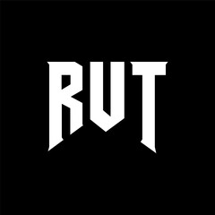 RUT letter logo design for technology company. RUT logo design black and white color combination. RUT logo, RUT vector, RUT design, RUT icon, RUT alphabet. RUT typography logo design.