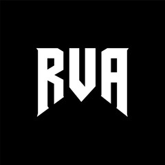 RVA letter logo design for technology company. RVA logo design black and white color combination. RVA logo, RVA vector, RVA design, RVA icon, RVA alphabet. RVA typography logo design.