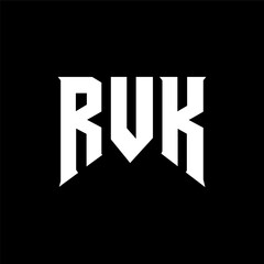 RVK letter logo design for technology company. RVK logo design black and white color combination. RVK logo, RVK vector, RVK design, RVK icon, RVK alphabet. RVK typography logo design.