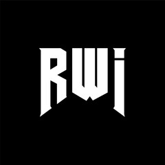 RWI letter logo design for technology company. RWI logo design black and white color combination. RWI logo, RWI vector, RWI design, RWI icon, RWI alphabet. RWI typography logo design.