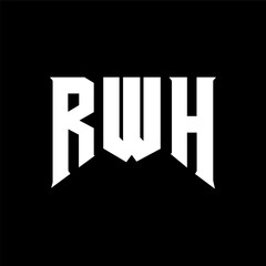 RWH letter logo design for technology company. RWH logo design black and white color combination. RWH logo, RWH vector, RWH design, RWH icon, RWH alphabet. RWH typography logo design.