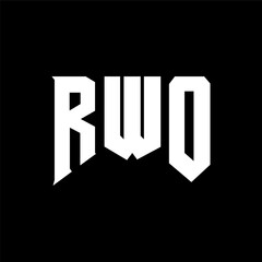 RWO letter logo design for technology company. RWO logo design black and white color combination. RWO logo, RWO vector, RWO design, RWO icon, RWO alphabet. RWO typography logo design.