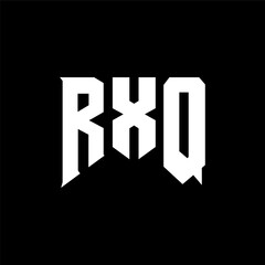 RXQ letter logo design for technology company. RXQ logo design black and white color combination. RXQ logo, RXQ vector, RXQ design, RXQ icon, RXQ alphabet. RXQ typography logo design.