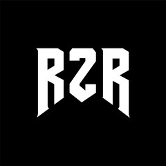 RZR letter logo design for technology company. RZR logo design black and white color combination. RZR logo, RZR vector, RZR design, RZR icon, RZR alphabet. RZR typography logo design.