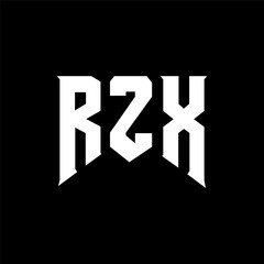 RZX letter logo design for technology company. RZX logo design black and white color combination. RZX logo, RZX vector, RZX design, RZX icon, RZX alphabet. RZX typography logo design.