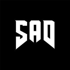 SAD letter logo design for technology company. SAD logo design black and white color combination. SAD logo, SAD vector, SAD design, SAD icon, SAD alphabet. SAD typography logo design.